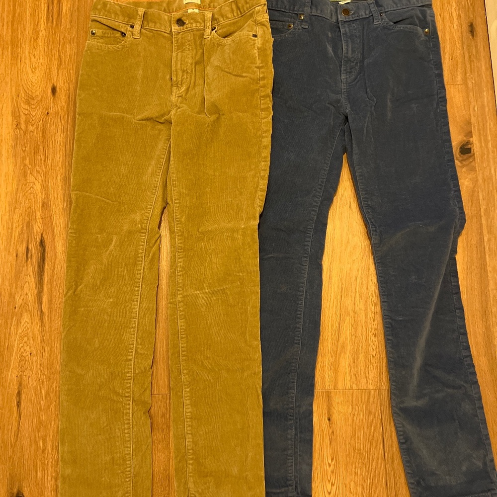Crewcuts Girls Corduroy Pants in Mustard Yellow and Charcoal